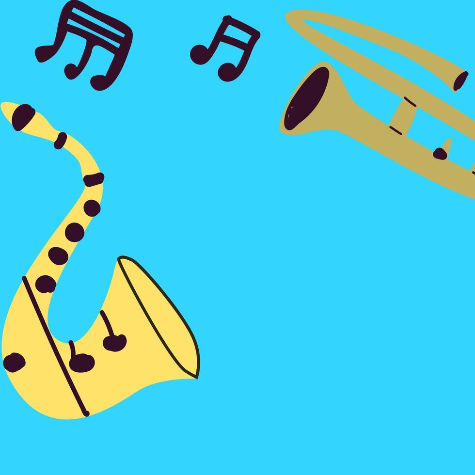 Poster or banner for the jazz festival with music instruments. Perfect for music events, jazz concerts. illustration vector