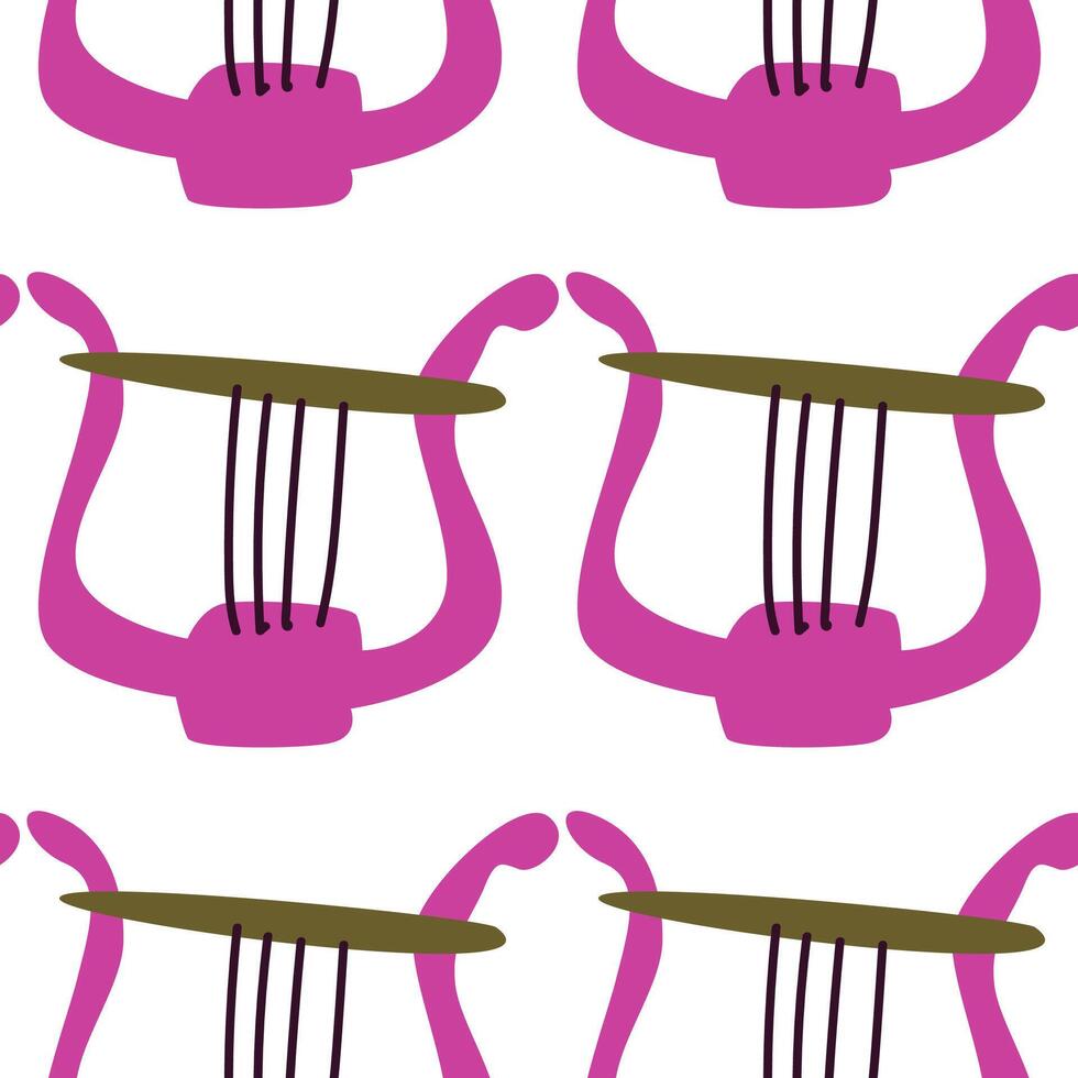 Viola instrument background - seamless pattern . illustration for music banner or textile, cover, wrapping paper. vector
