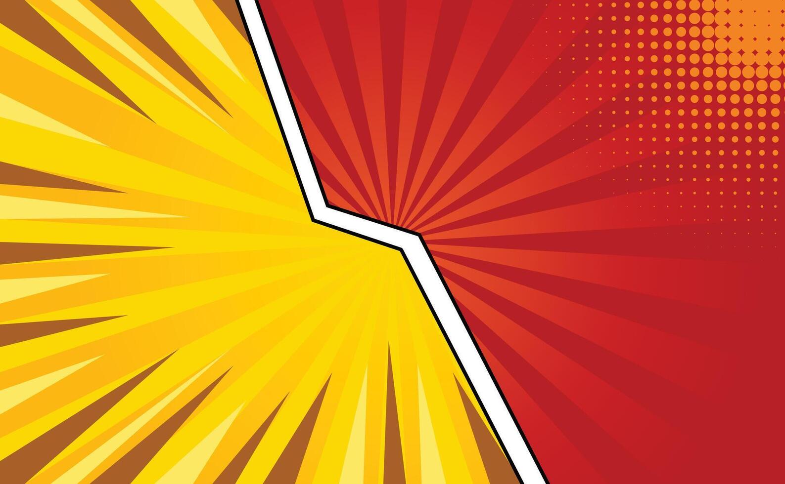 Yellow Red Comic Cartoon Background Design Template vector