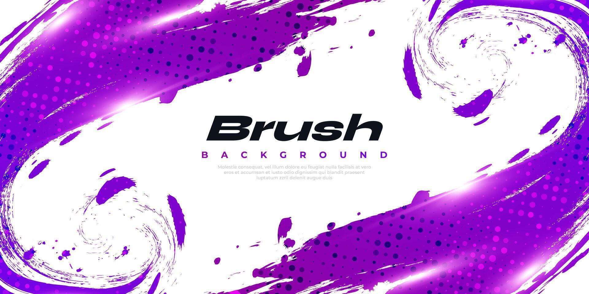 Purple Gradient Brush Texture Isolated on White Background with Halftone Effect. Sport Background with Grunge Style and Glowing Light Effects vector