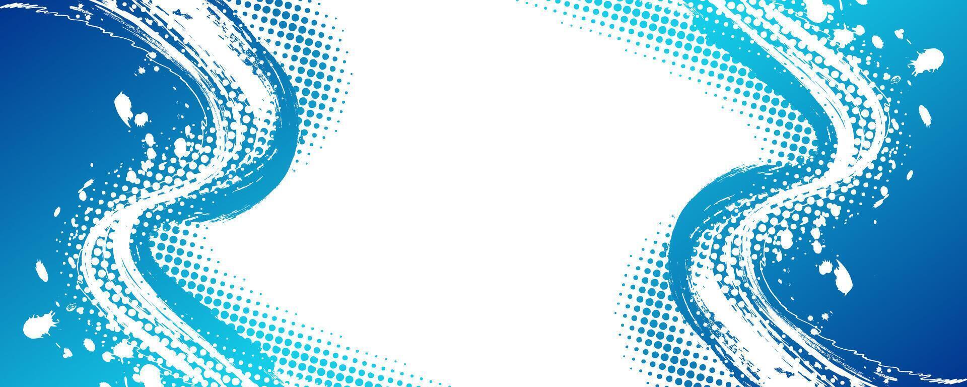 Blue Gradient Brush Background with Halftone Effect. Sport Background with Grunge Style. Scratch and Texture Elements For Design vector