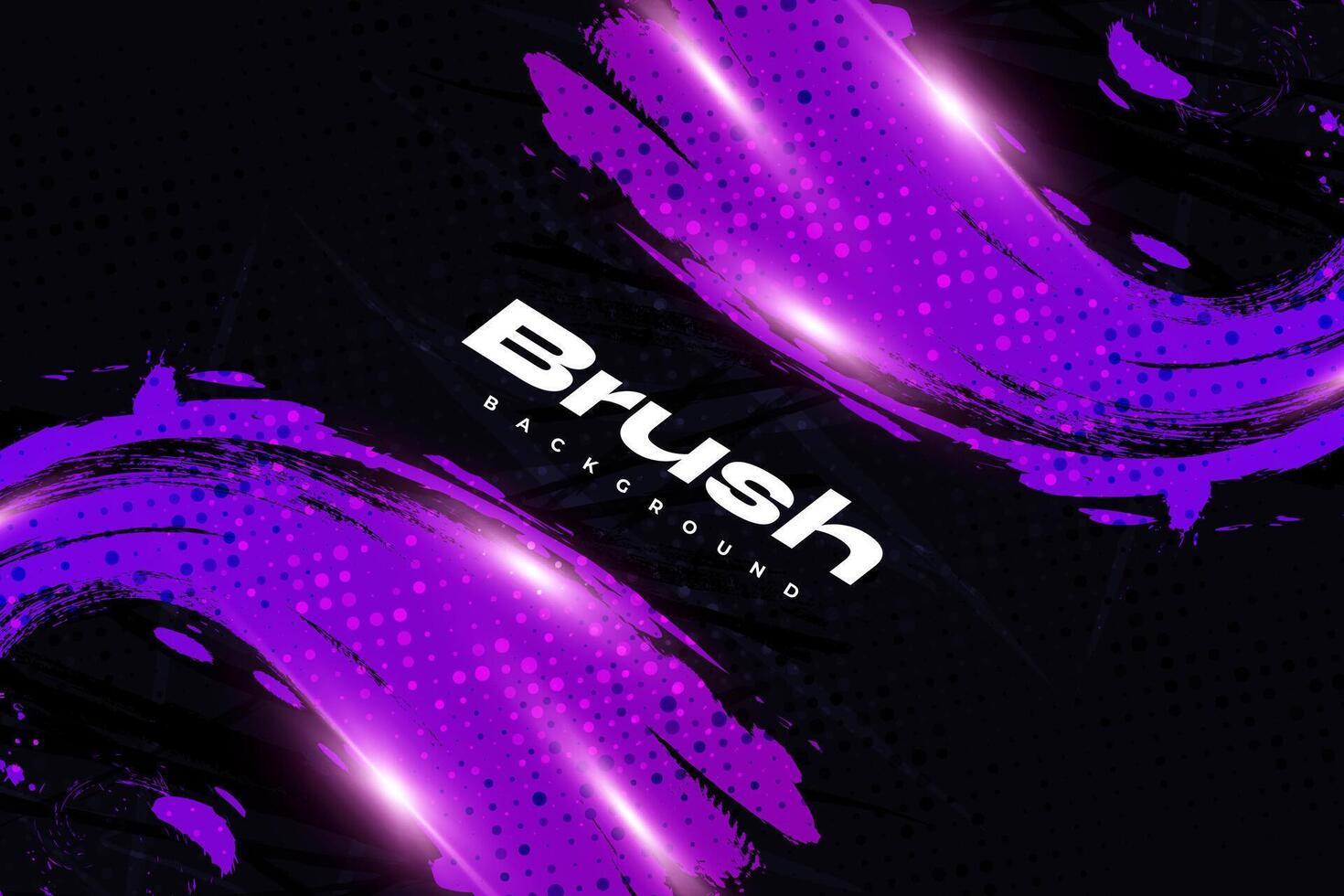 Purple Gradient Brush Texture Isolated on Black Background with Halftone Effect. Sport Background with Grunge Style and Glowing Light Effects vector