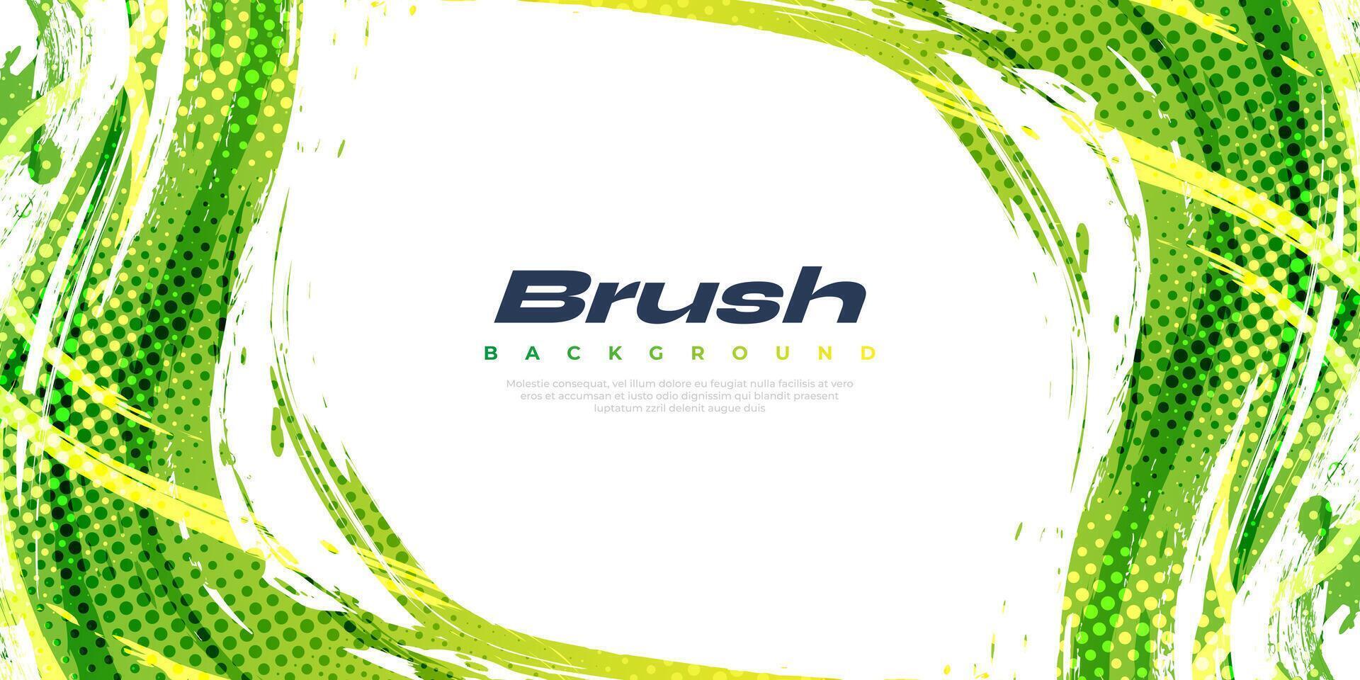 Green Lime Gradient Brush Texture Isolated on White Background with Halftone Effect. Sport Background with Grunge Style vector