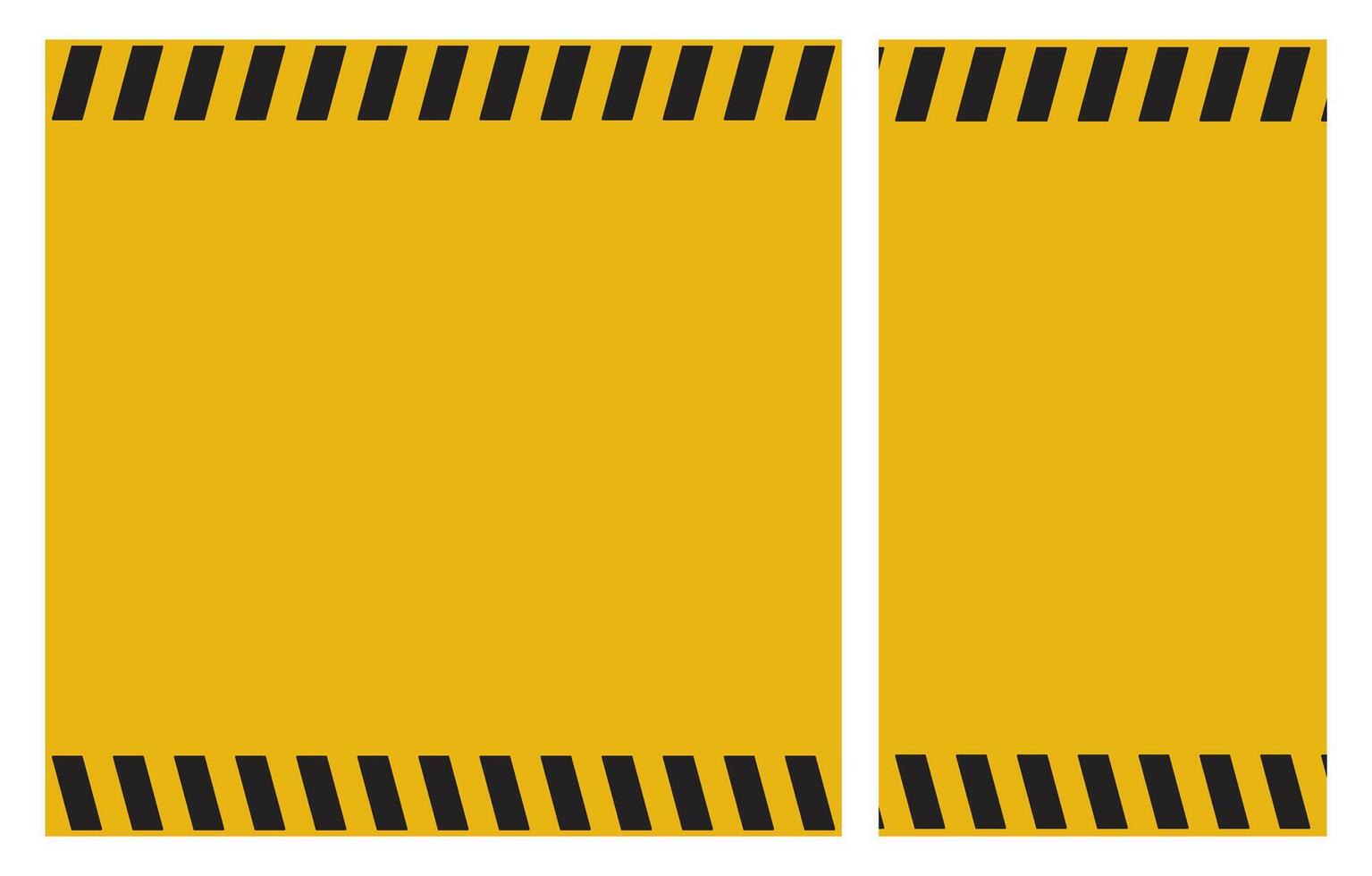 Yellow and Black Warning Lines with Copy Space Posters Set for Safety, Construction, Attention Concepts vector