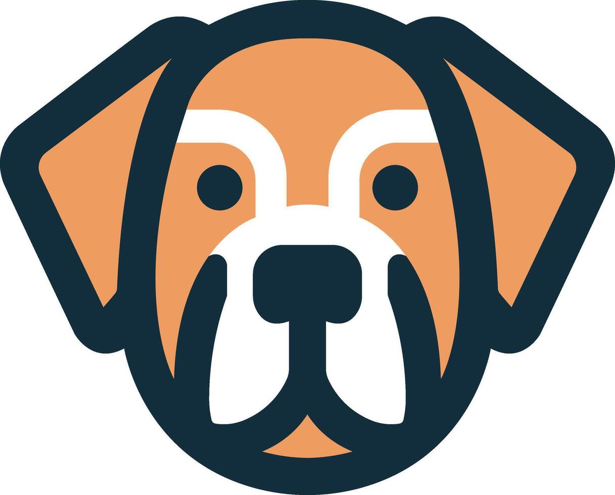 a dog head with orange face vector