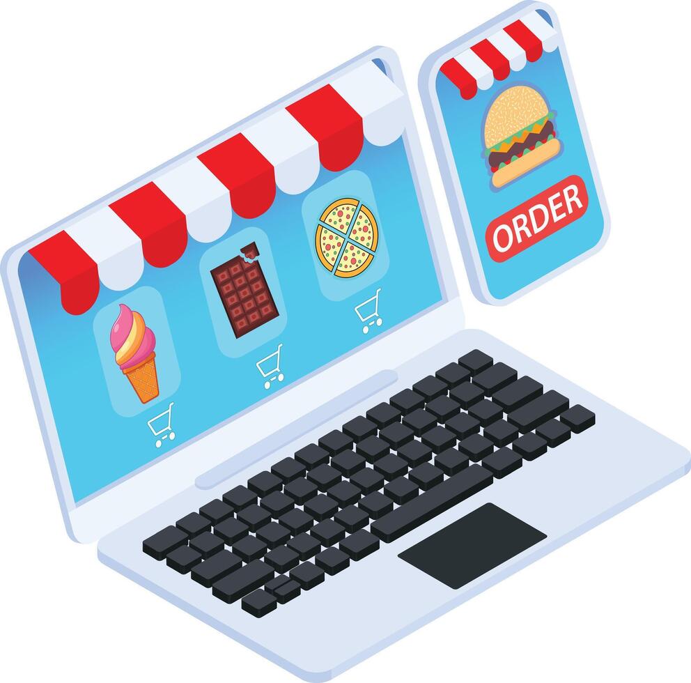 Online Food Ordering vector
