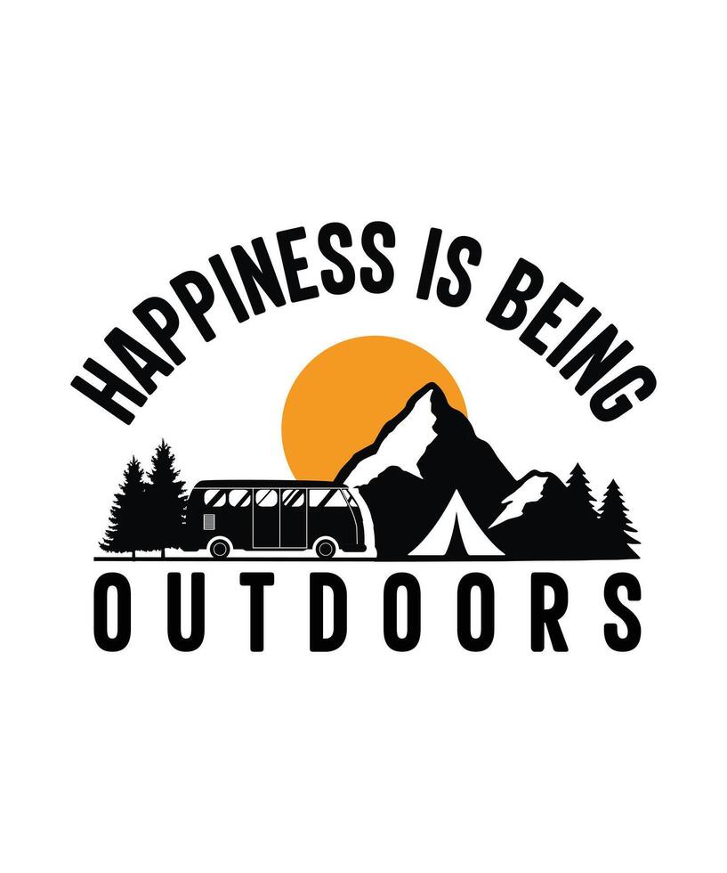 outdoors adventure camping tshirt vector