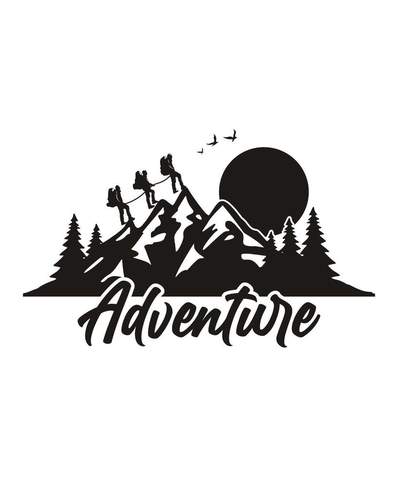 outdoors adventure camping tshirt vector