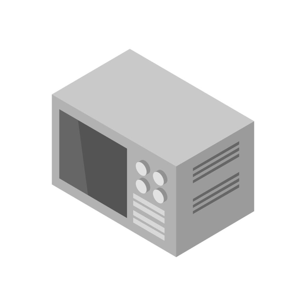 Microwave oven isometric on white background vector