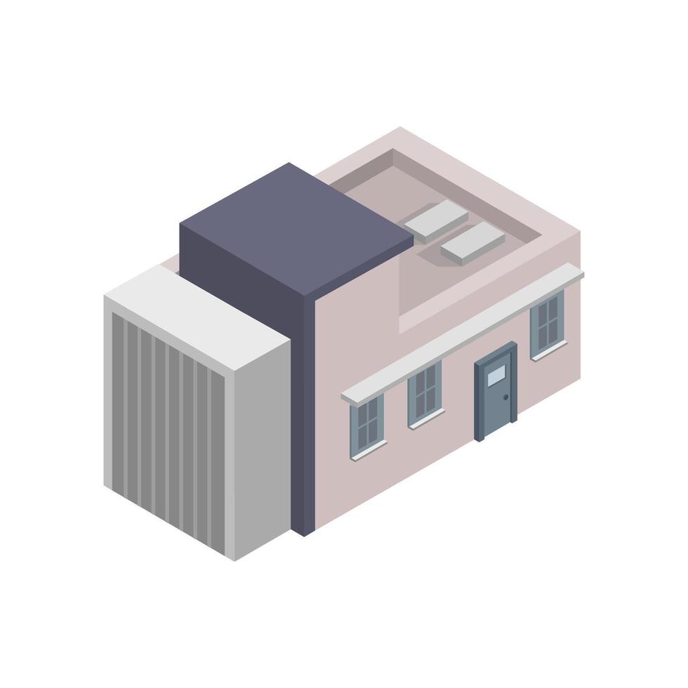 Modern isometric house on white background vector