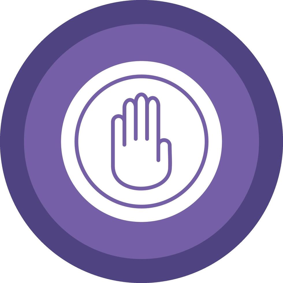 Stop Hand Line Shadow Circle Icon Design vector