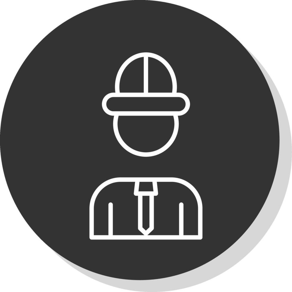 Architect Line Shadow Circle Icon Design vector
