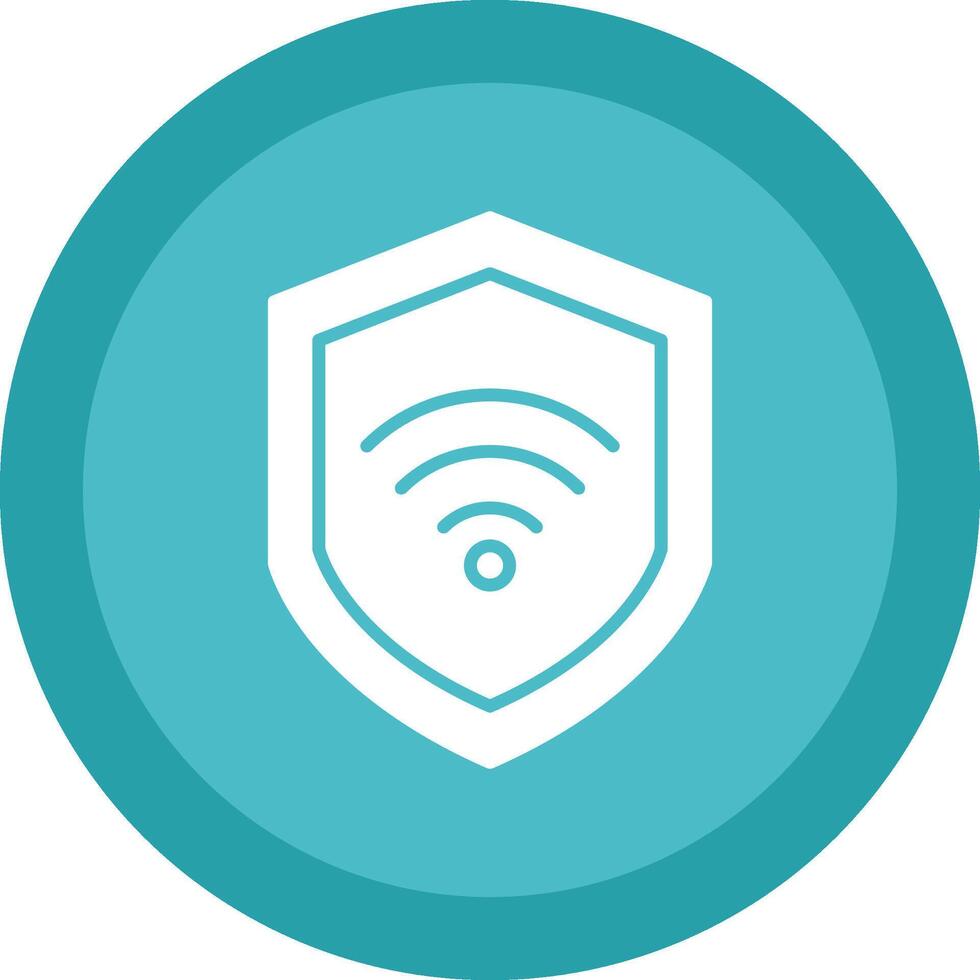 Wifi Security Line Shadow Circle Icon Design vector