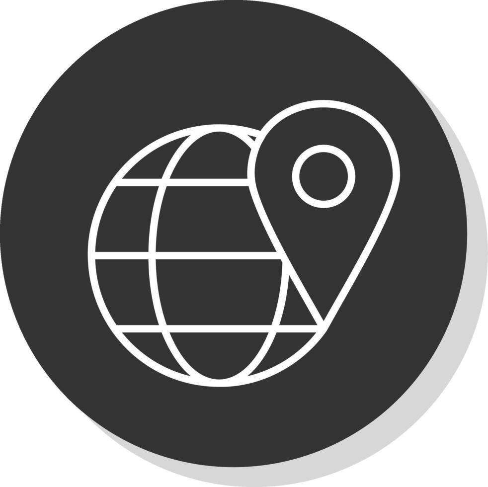 Global Location Line Shadow Circle Icon Design vector