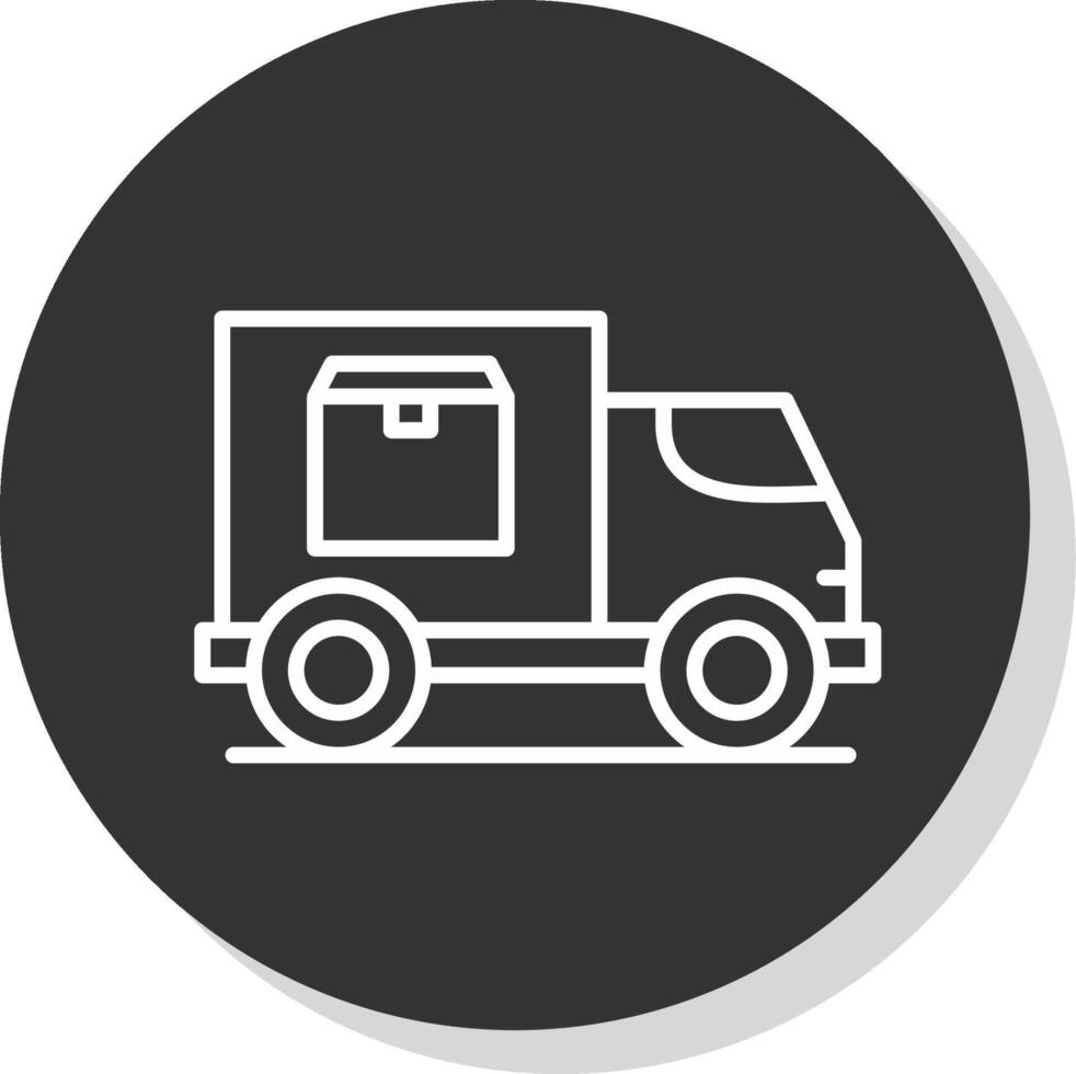 Delivery Truck Line Shadow Circle Icon Design vector