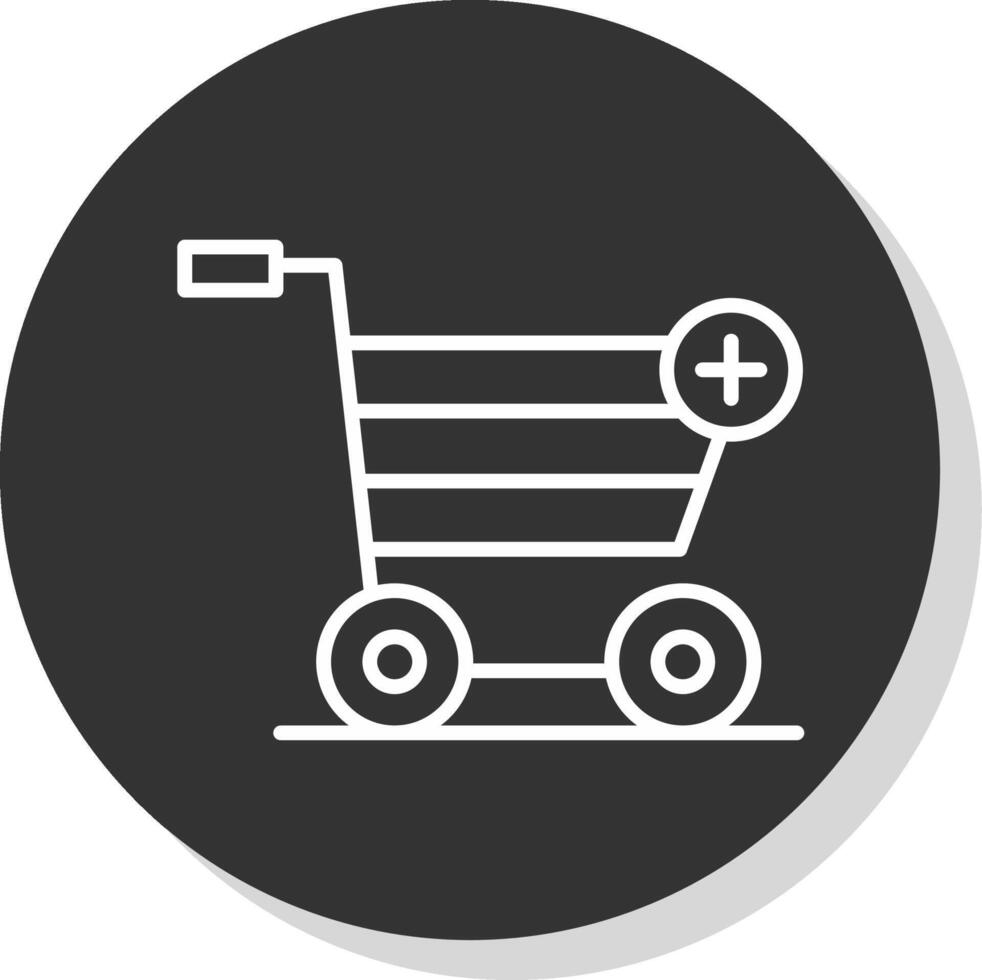 Add to Cart Line Shadow Circle Icon Design vector