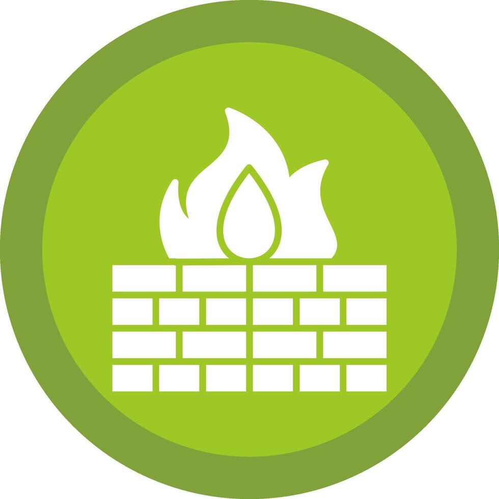 Firewall Line Shadow Circle Icon Design vector