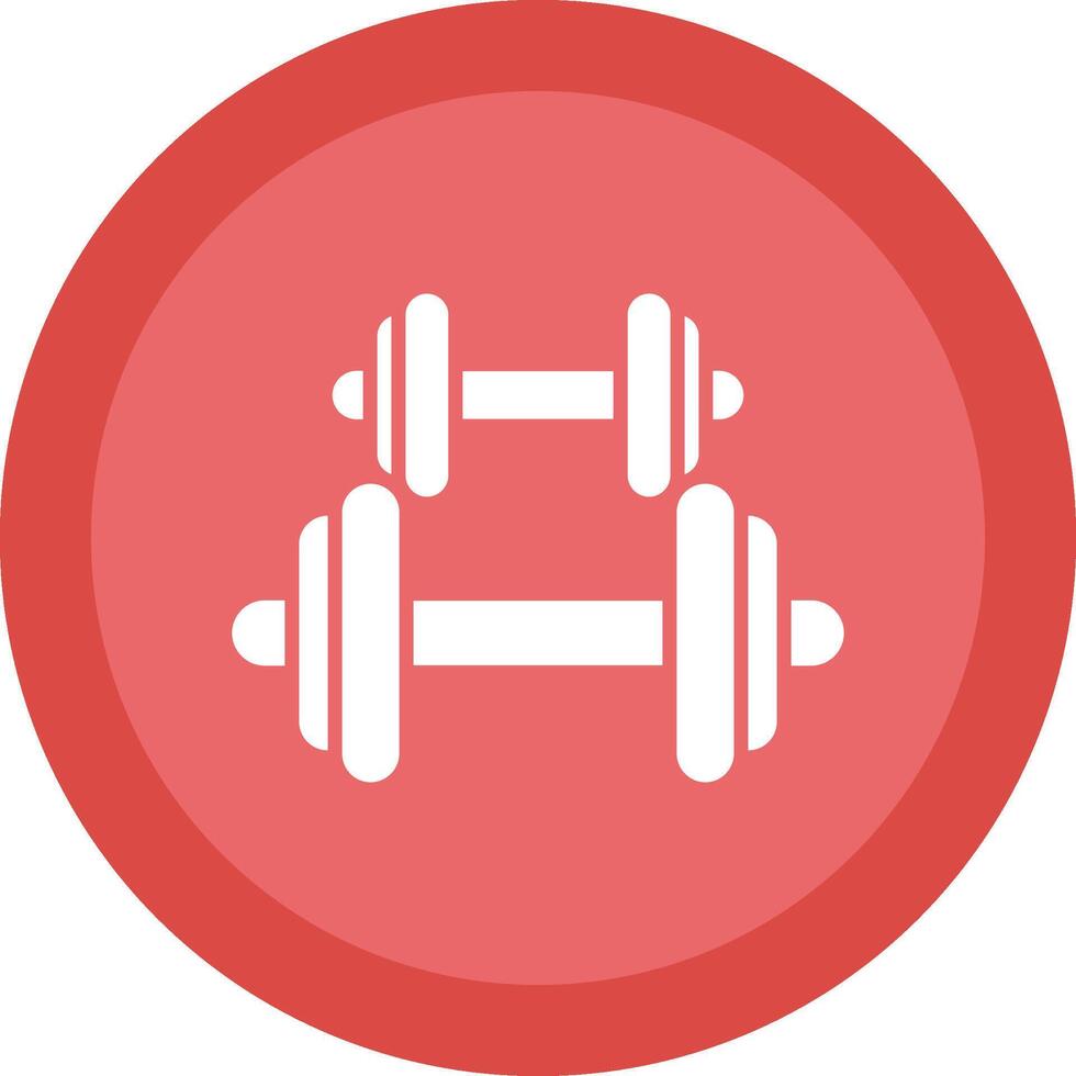 Dumbbell Line Shadow Circle Icon Design vector