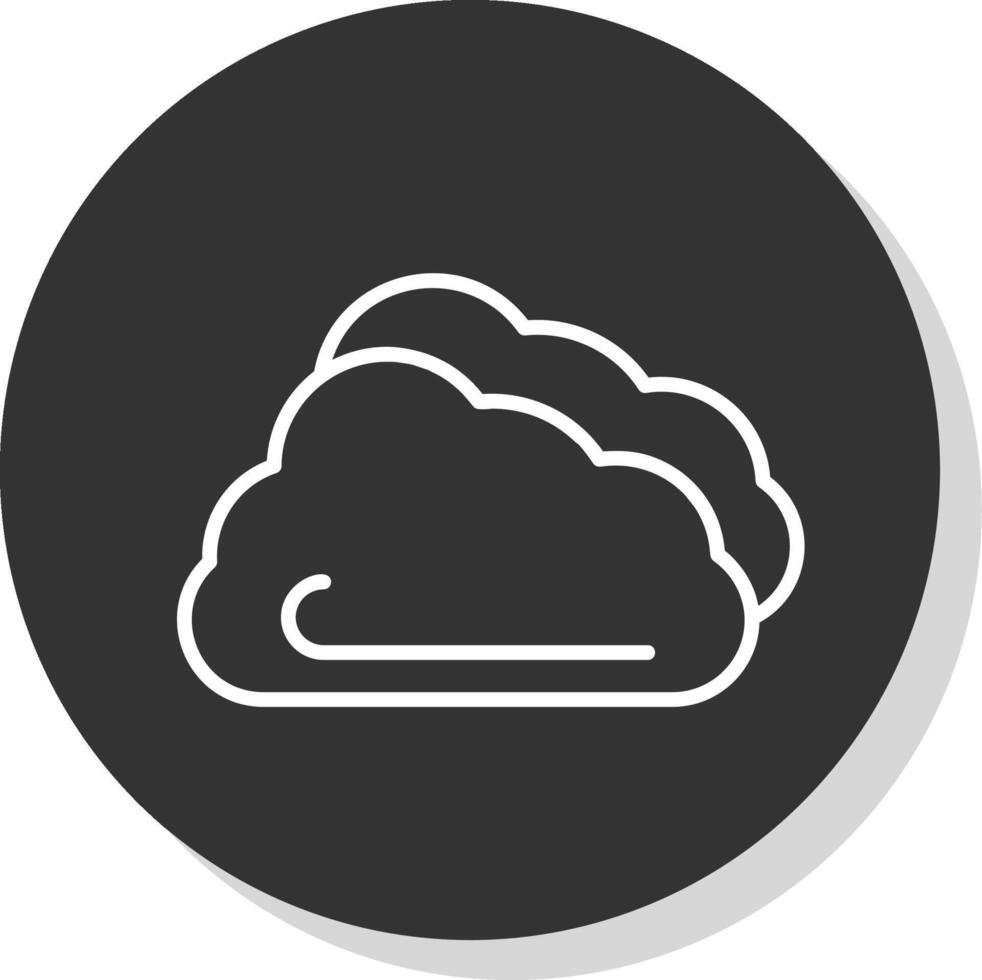 Cloud Line Shadow Circle Icon Design vector