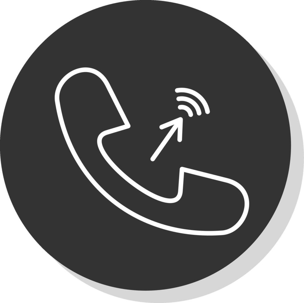 Phone Call Line Shadow Circle Icon Design vector