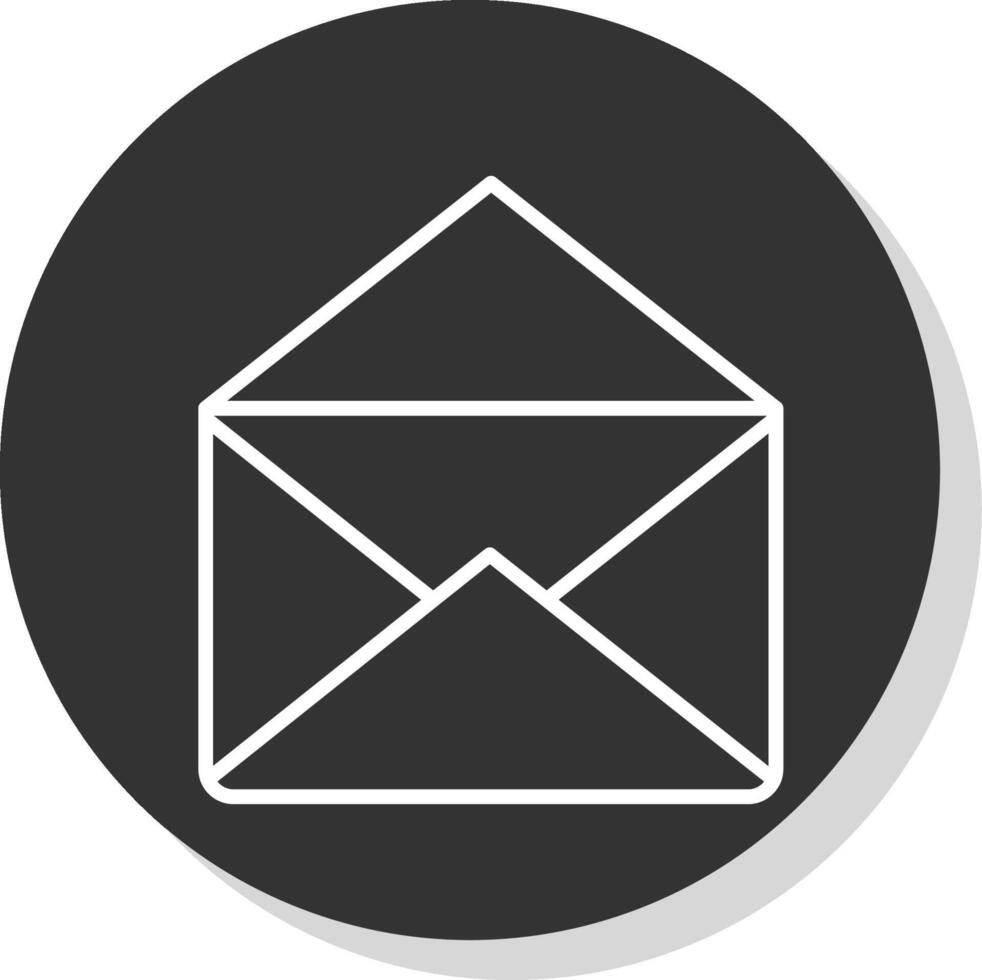 Mail Line Shadow Circle Icon Design vector