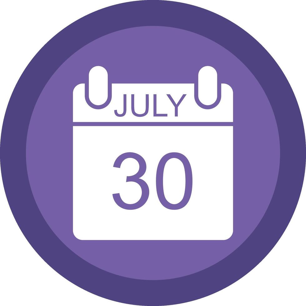 July Line Shadow Circle Icon Design vector