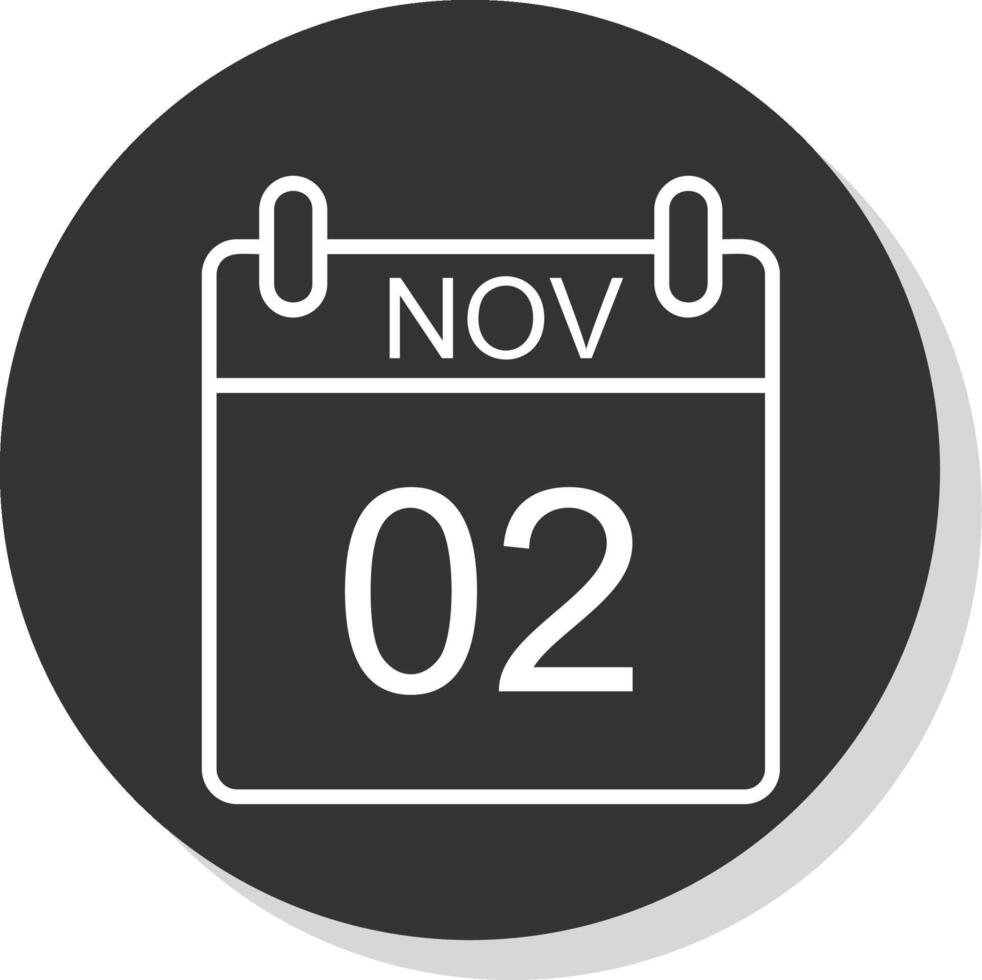 November Line Shadow Circle Icon Design vector