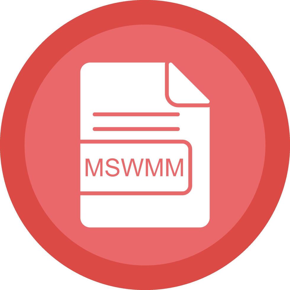 MSWMM File Format Line Shadow Circle Icon Design vector