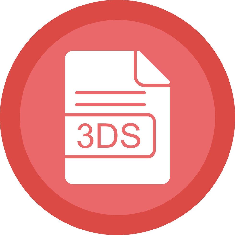 3DS File Format Line Shadow Circle Icon Design vector