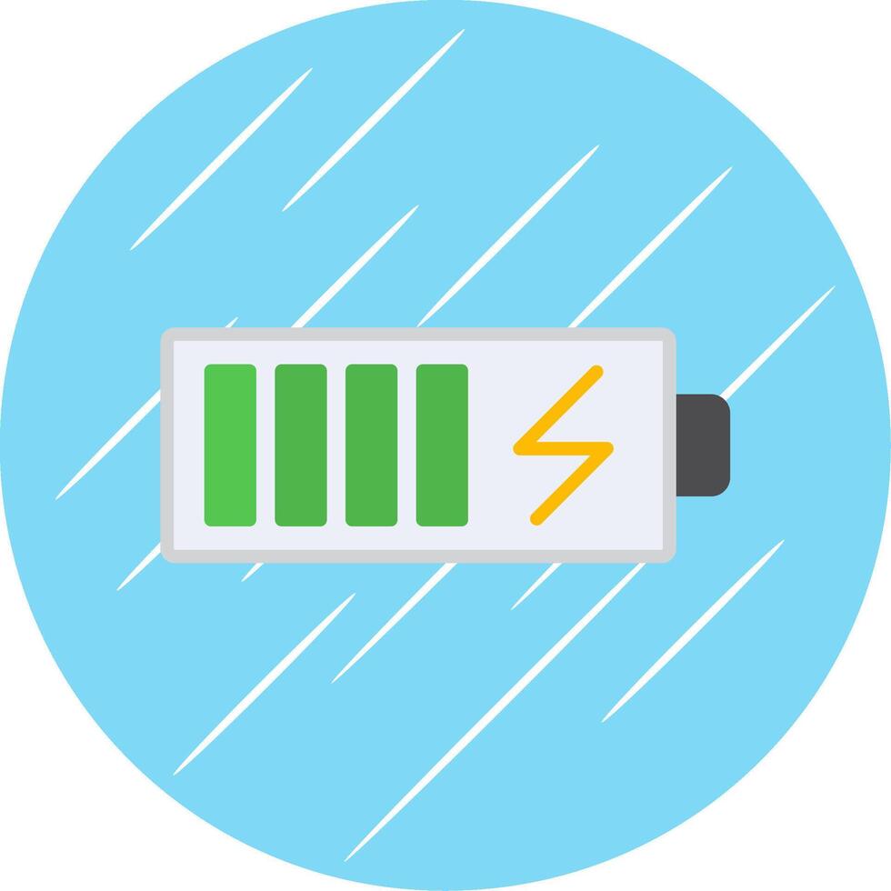 Battery Flat Circle Icon Design vector