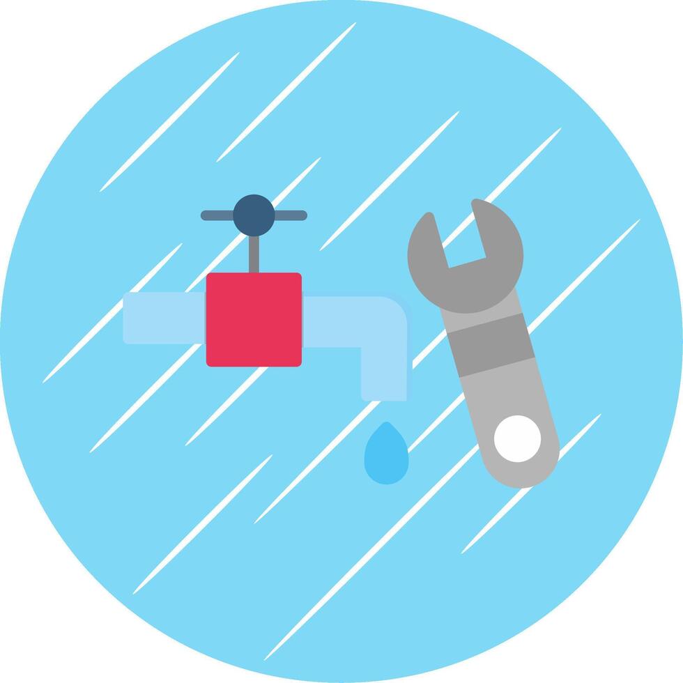 Plumbing Flat Circle Icon Design vector