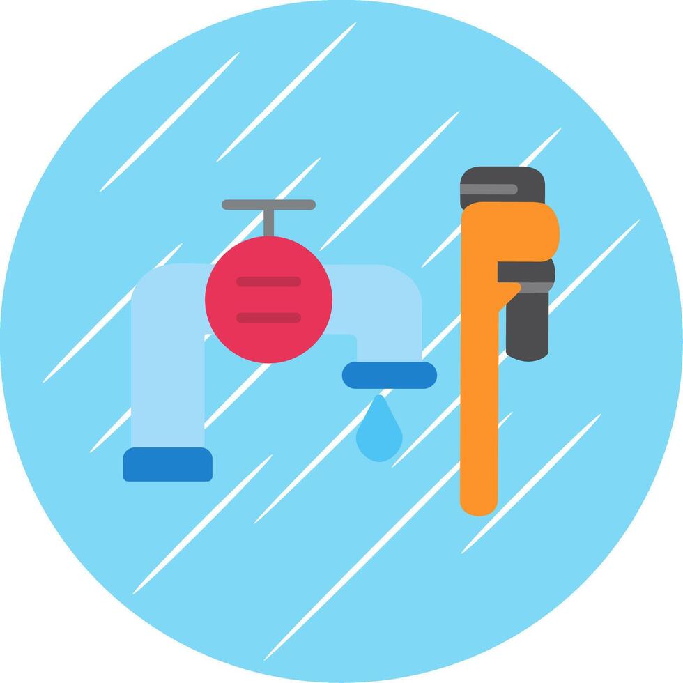 Plumbing installation Flat Circle Icon Design vector