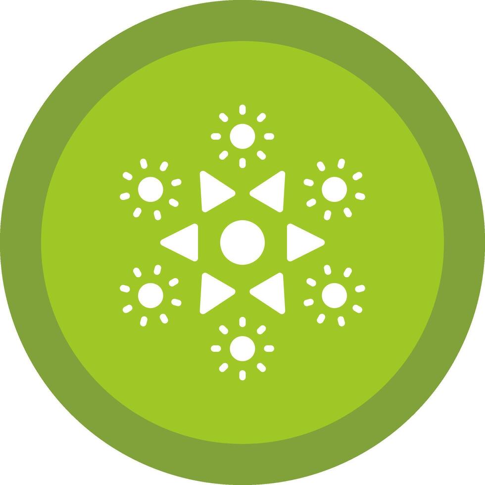 Firework Line Shadow Circle Icon Design vector
