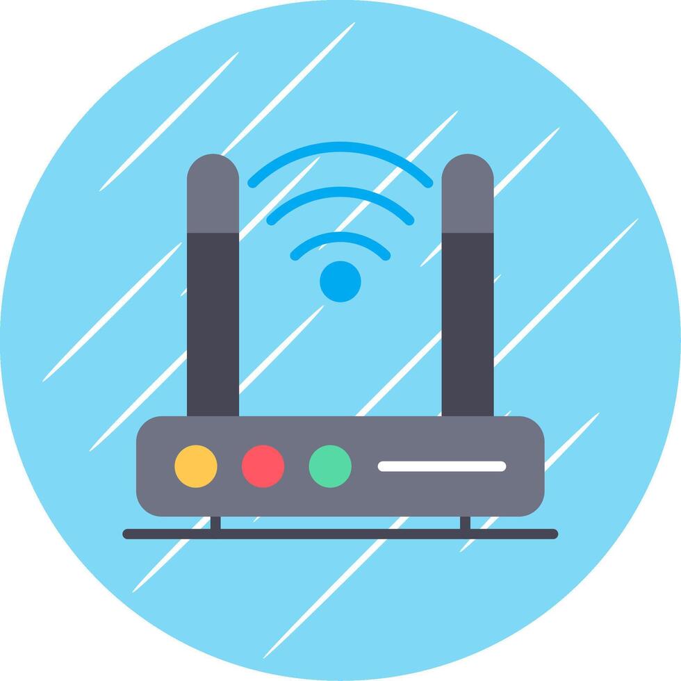 Wireless Modem Flat Circle Icon Design vector