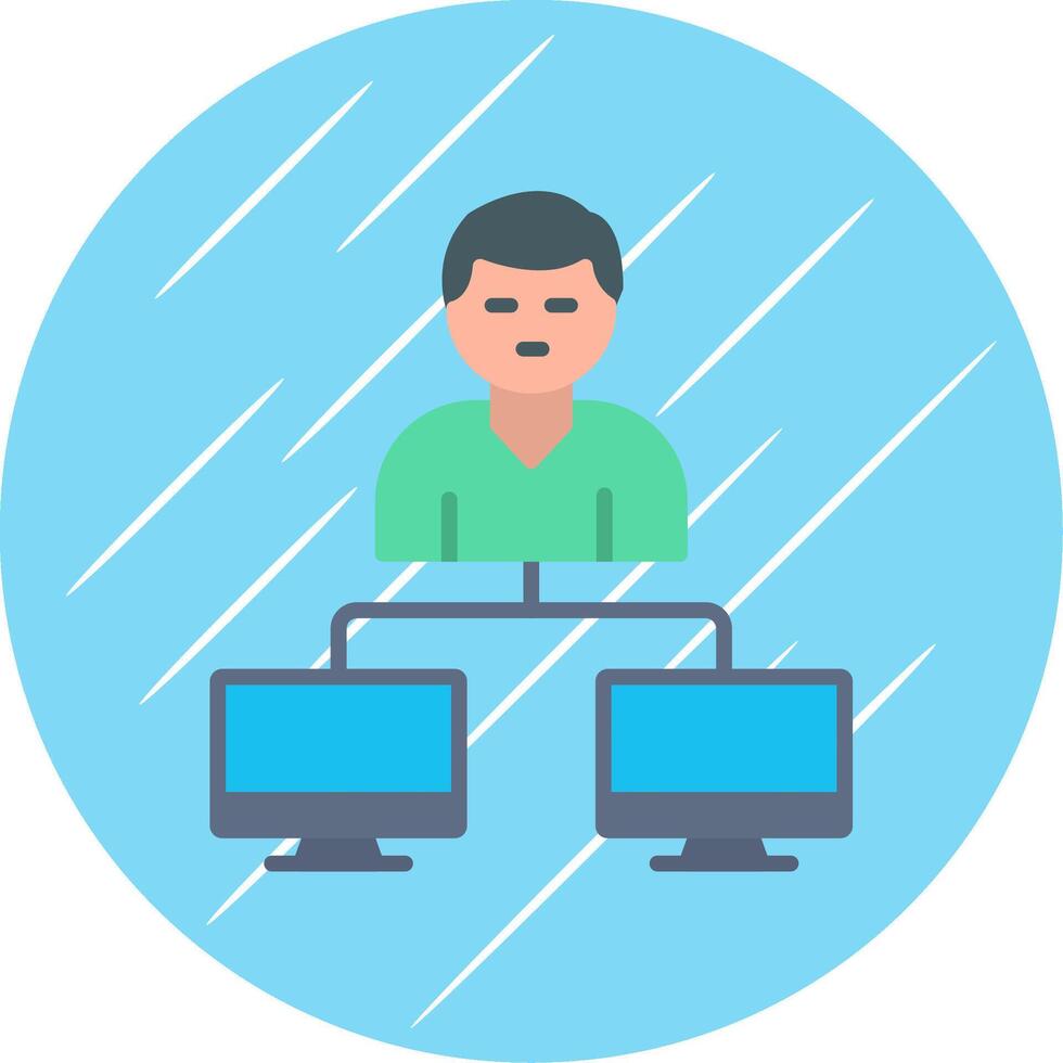 Server Client Flat Circle Icon Design vector