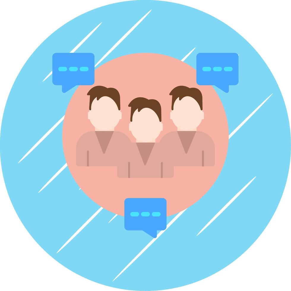 Seo Group Chat Flat Circle Icon Design vector