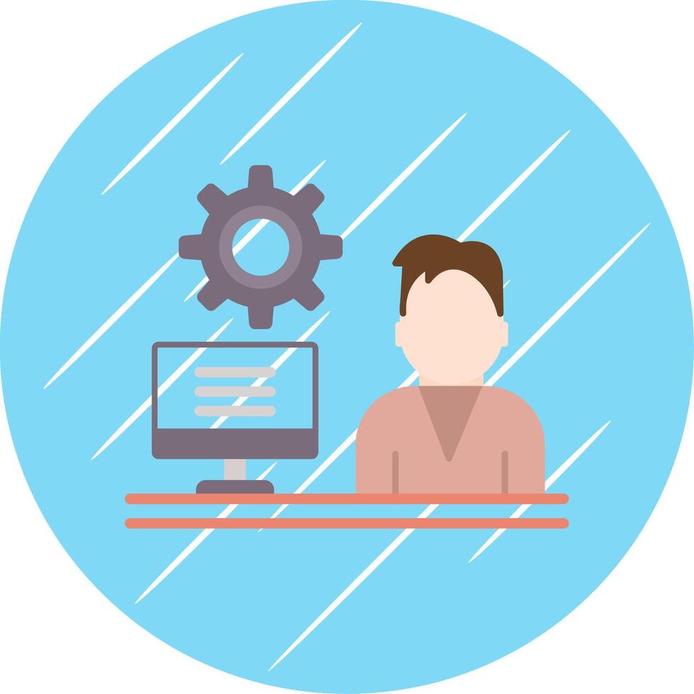 Admin Work Flat Circle Icon Design vector