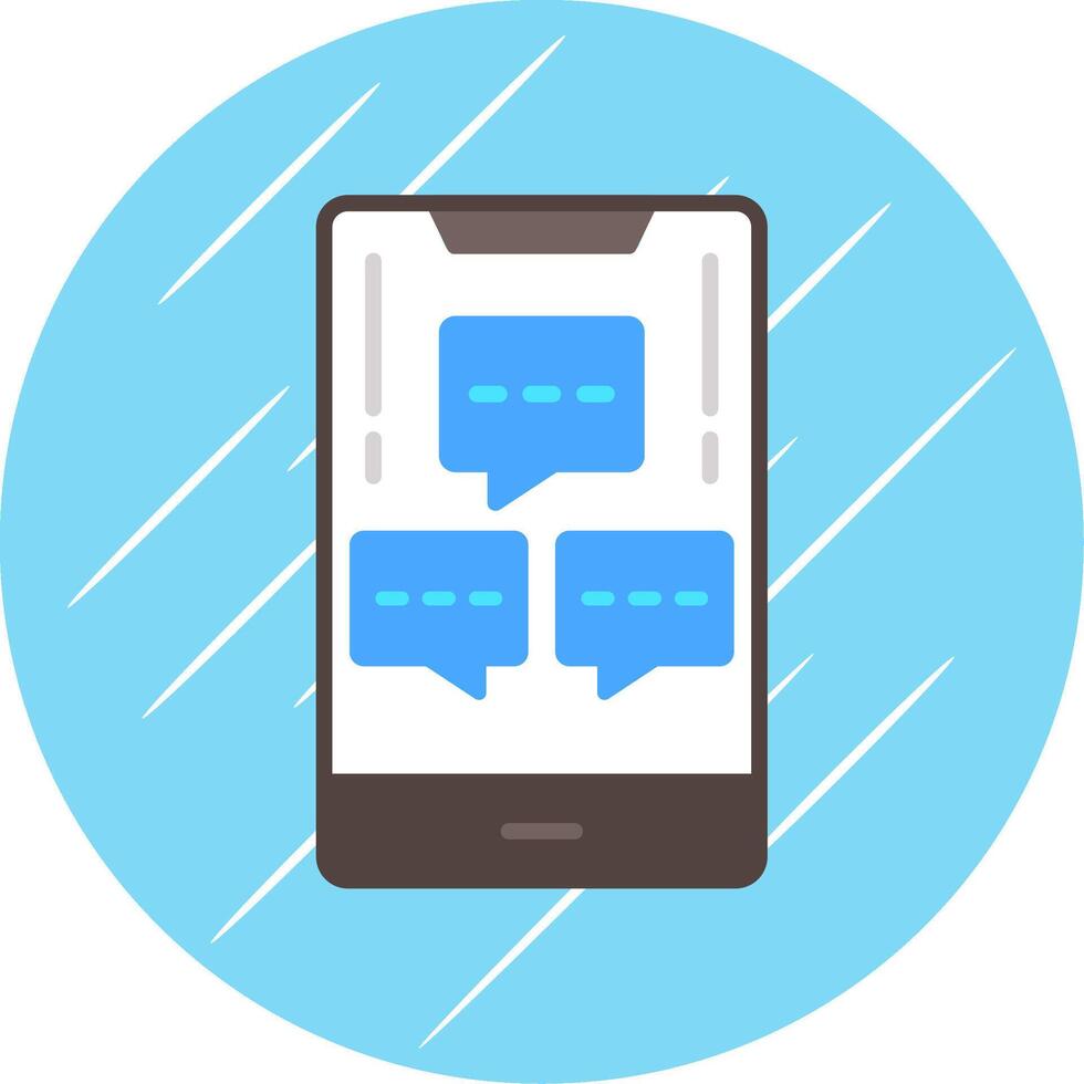 Mobile Chat Info Flat Circle Icon Design vector