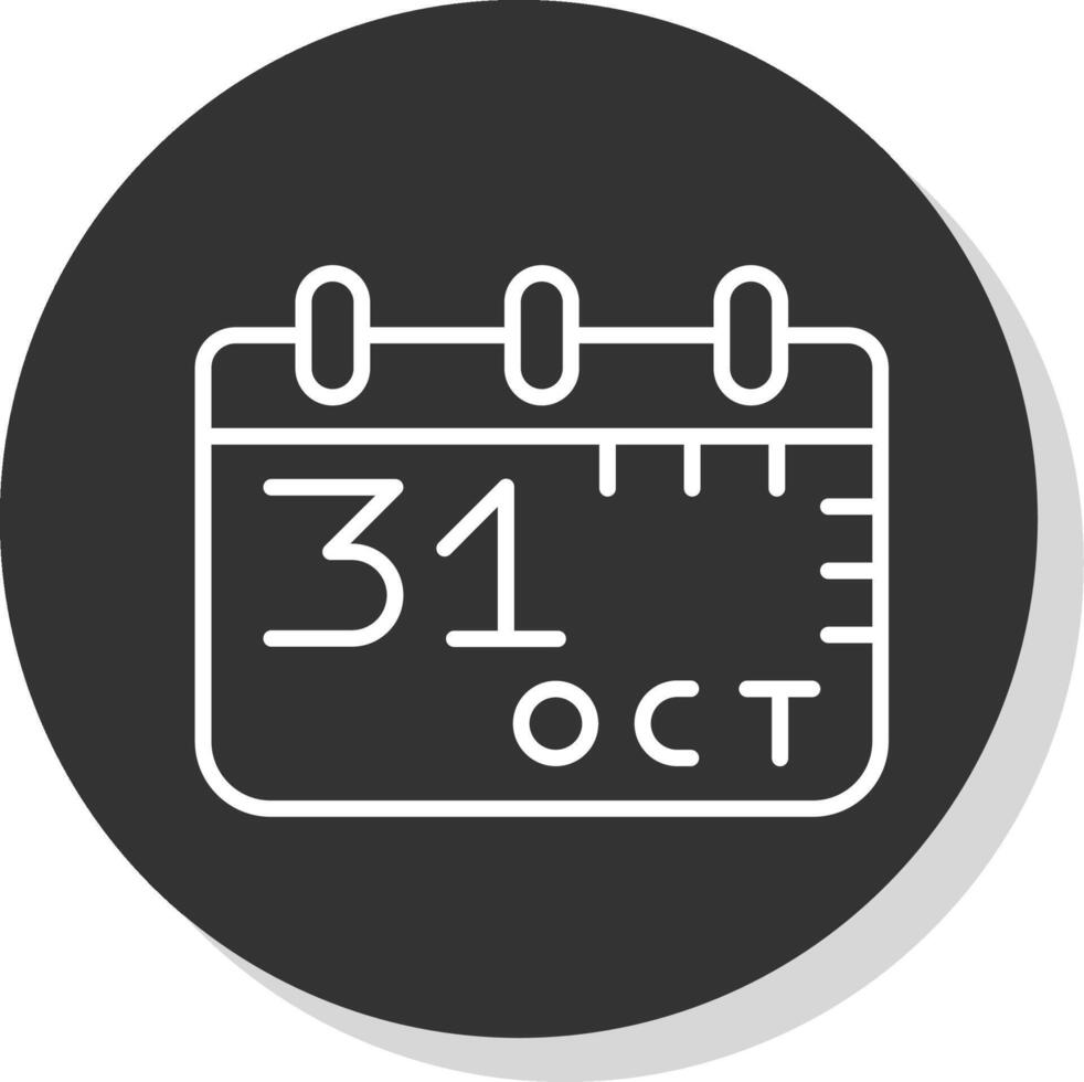 October 31st Line Shadow Circle Icon Design vector