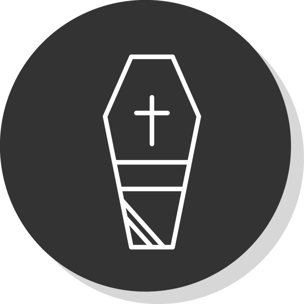 Coffin Line Shadow Circle Icon Design vector