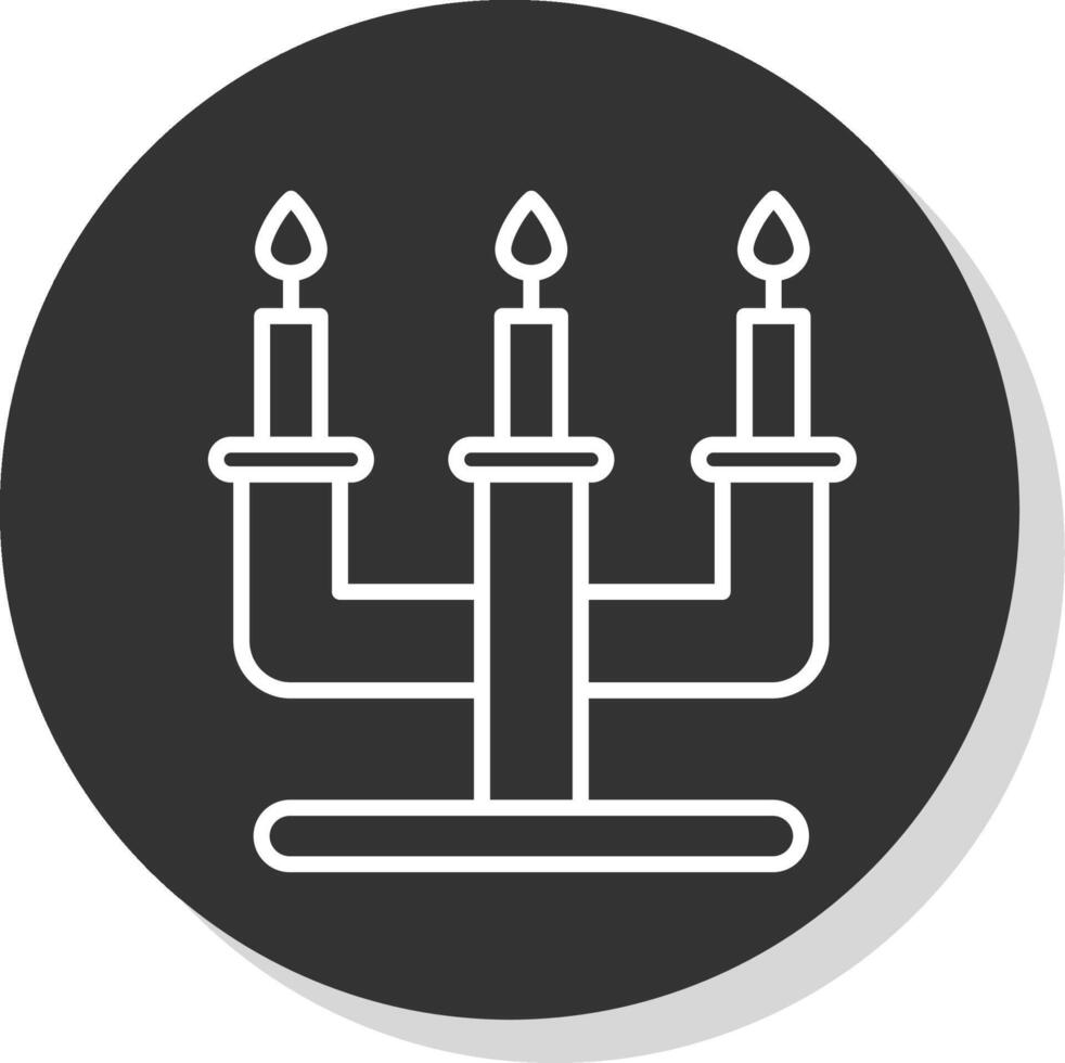 Candelabra Line Shadow Circle Icon Design vector