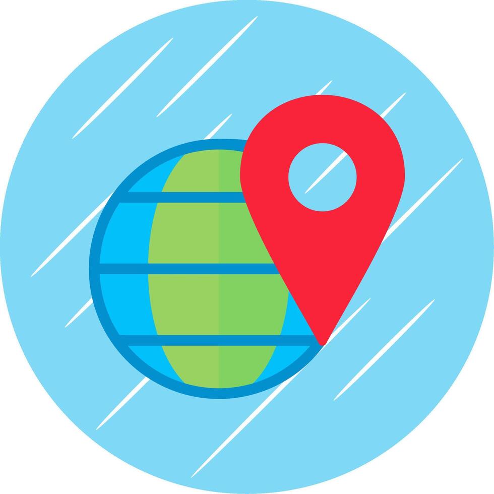 Global Location Flat Circle Icon Design vector