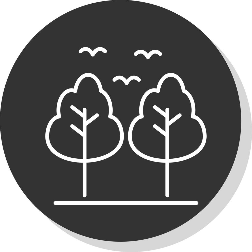 Forest Line Shadow Circle Icon Design vector
