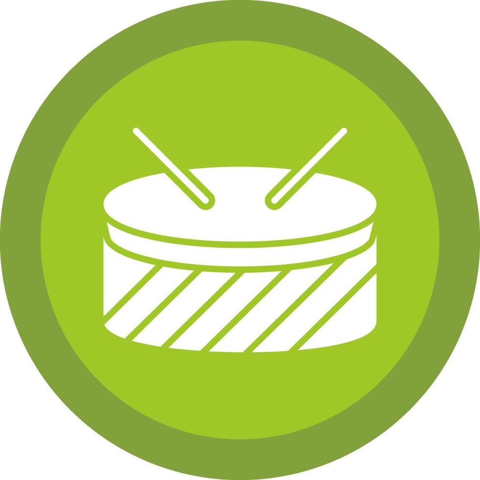 Drums Line Shadow Circle Icon Design vector