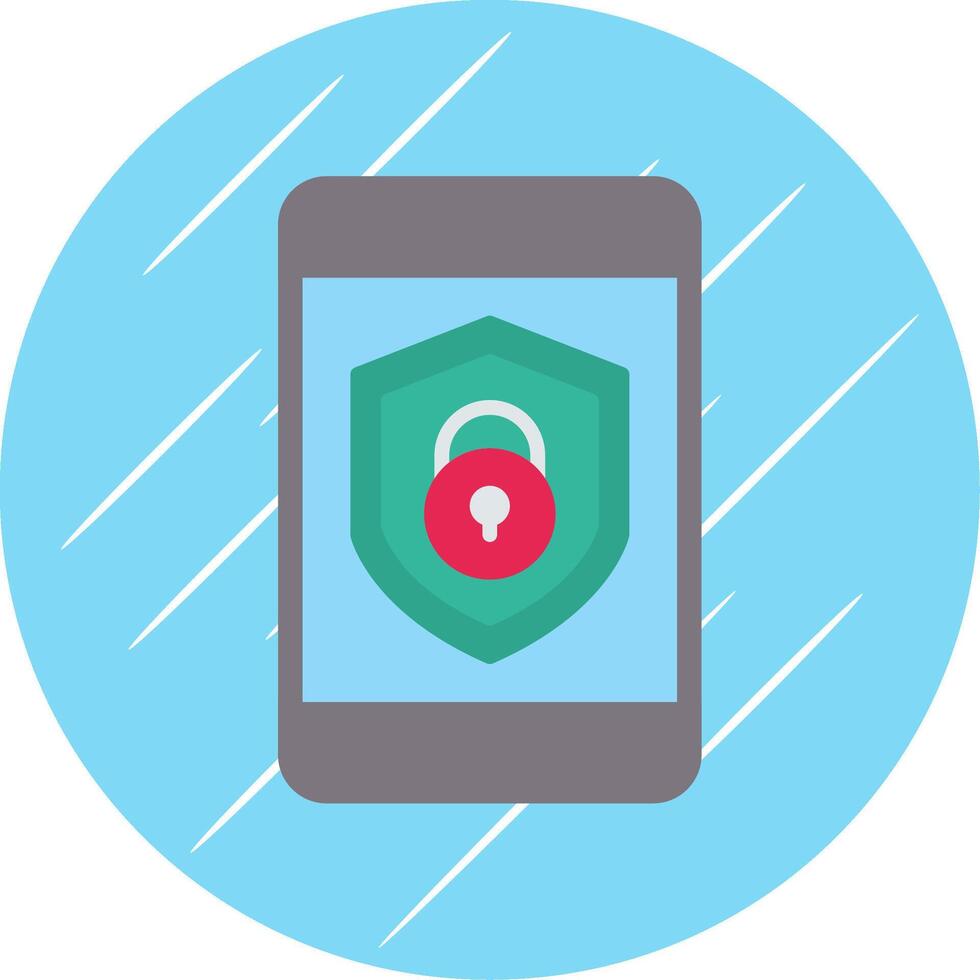 Security mobile Lock Flat Circle Icon Design vector
