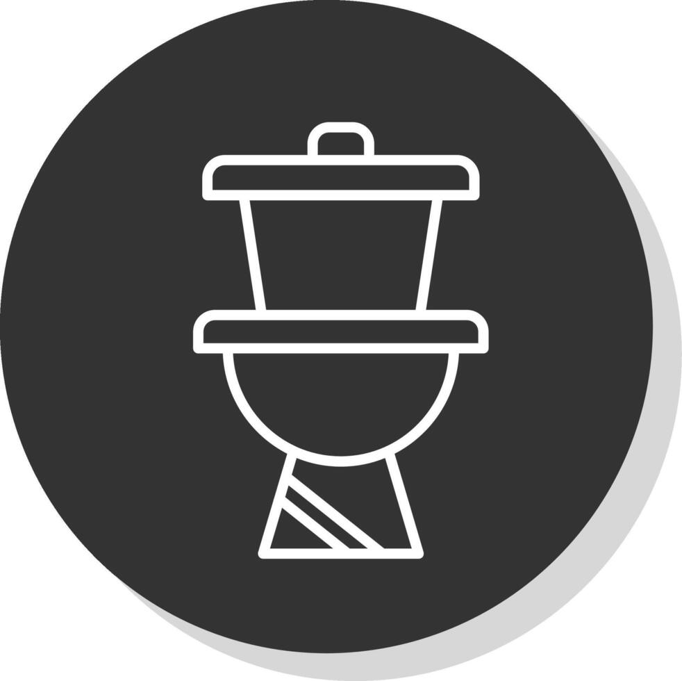 Wc Line Shadow Circle Icon Design vector
