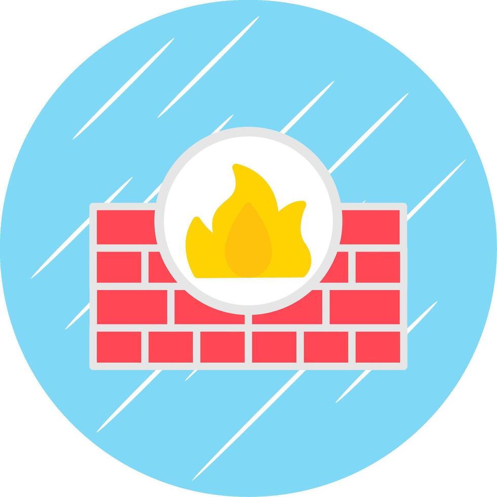 Firewall Flat Circle Icon Design vector