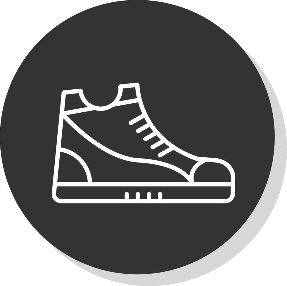 zapatilla de deporte línea sombra circulo icono diseño vector