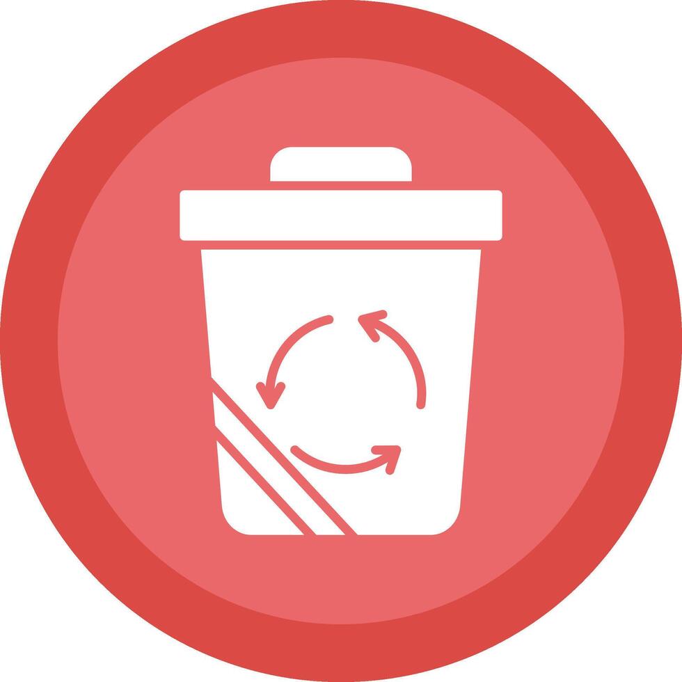 Recycle Bin Line Shadow Circle Icon Design vector