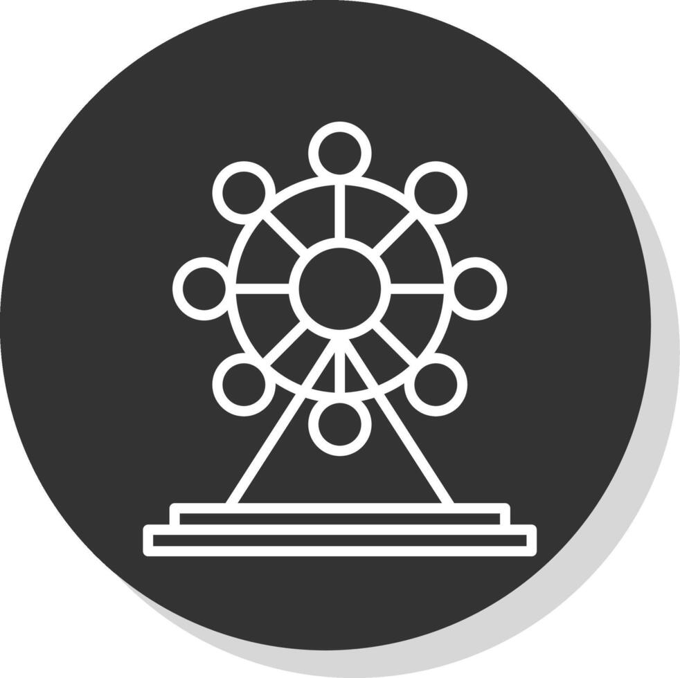 Ferris Wheel Line Shadow Circle Icon Design vector